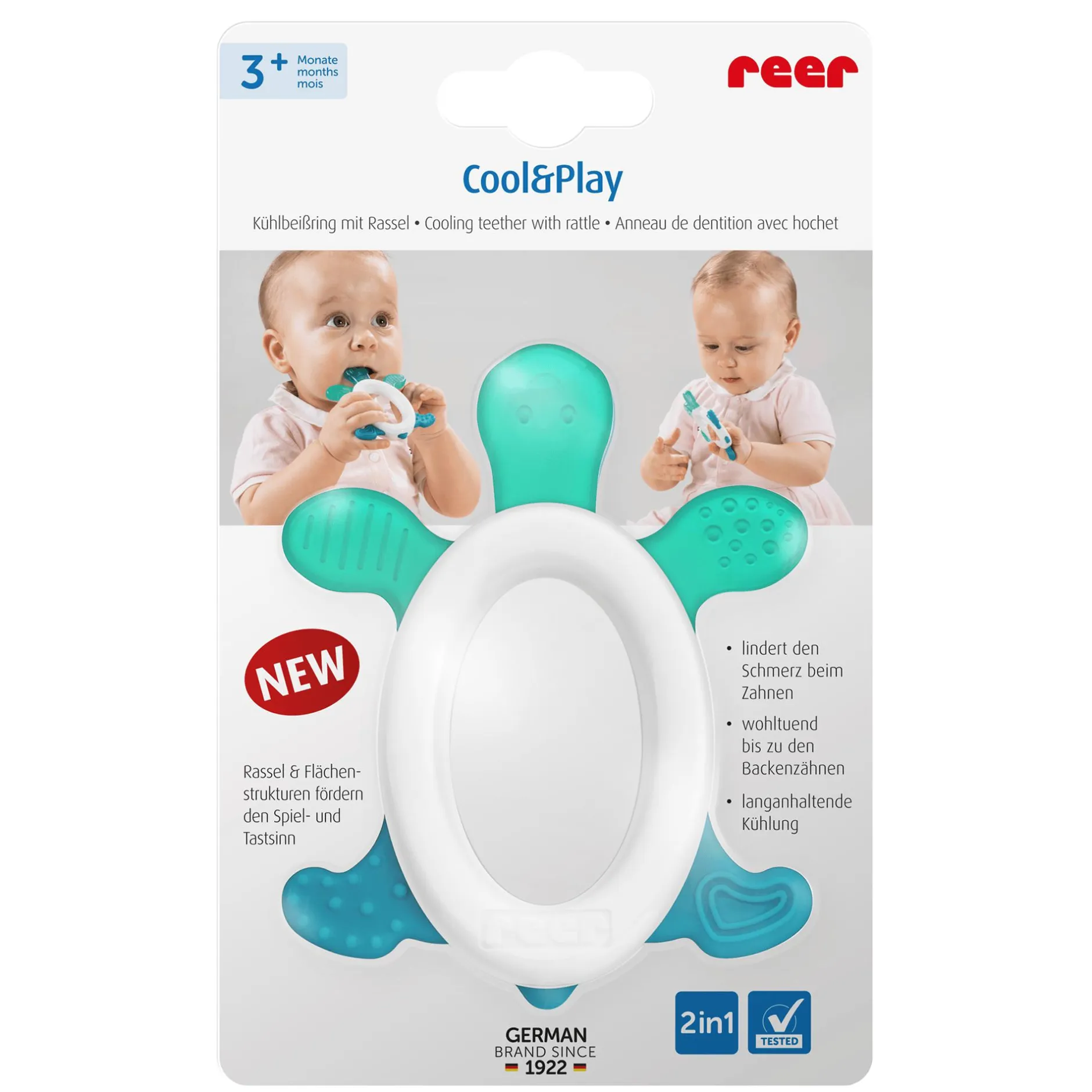 reer Cool & Play Kühlbeißring mit Rassel* Zahnungshilfen
