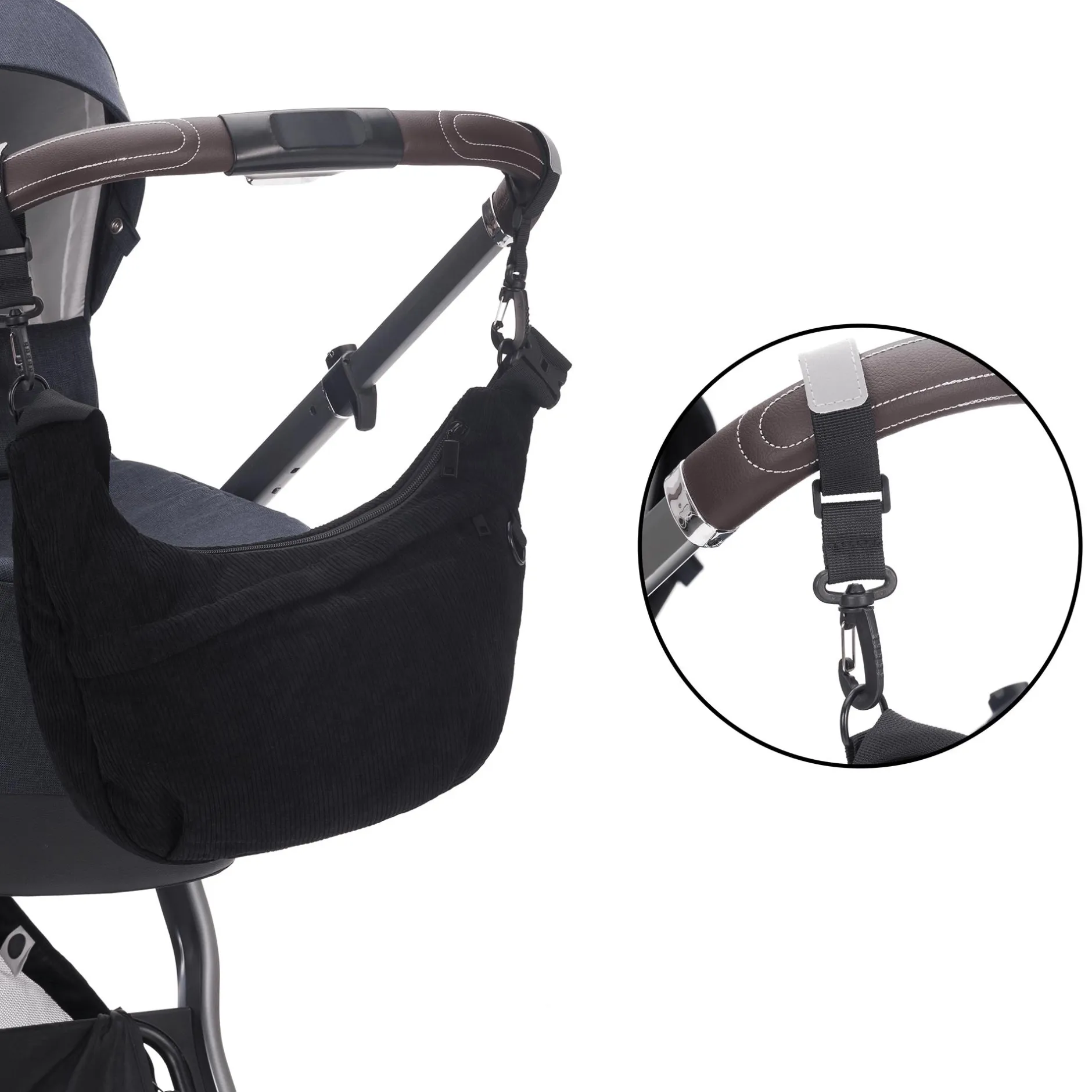 LITTLE ONE Daybag Cordy Black* Wickeltaschen