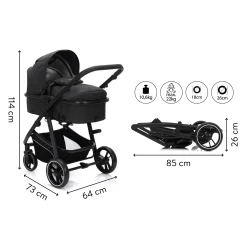 LITTLE ONE Denver 2in1 Anthrazit Melange*Kinder Buggys|Kombi-Kinderwagen