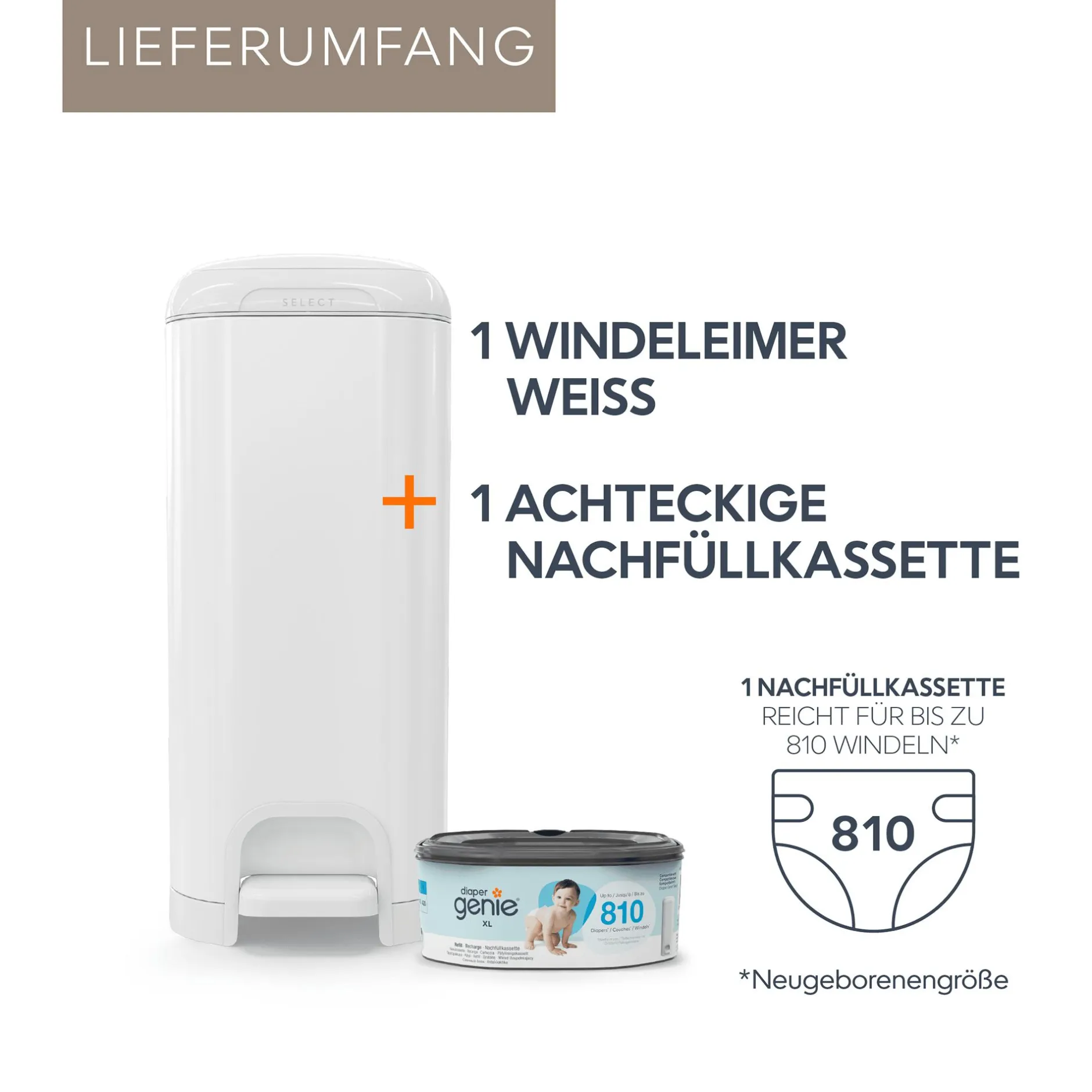 Angelcare Diaper Genie Windeleimer Select Stone Grey* Windeleimer