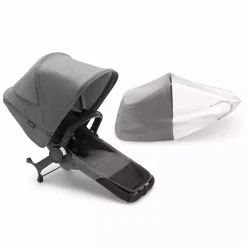 bugaboo Donkey 5 Duo Extension Set Complete Grey Melange*Kinder Zwillingswagen & Geschwisterwagen