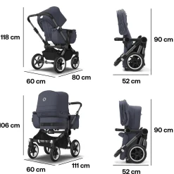bugaboo Donkey 5 Mono-Kinderwagen, erweiterbar, Stormy Blue*Kinder Kombi-Kinderwagen