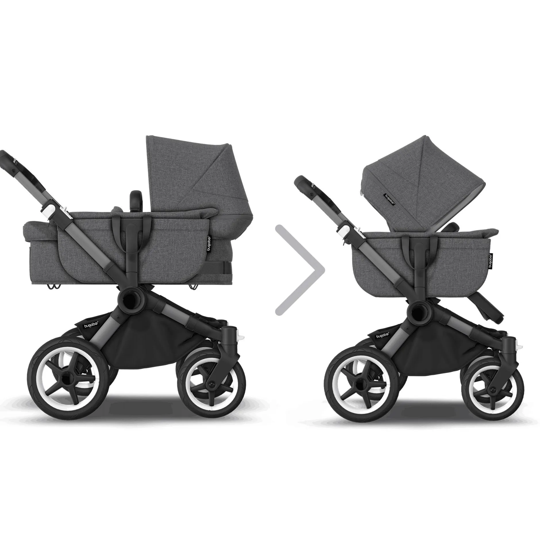 bugaboo Donkey 5 Mono-Kinderwagen, erweiterbar, Grey Melange*Kinder Kombi-Kinderwagen