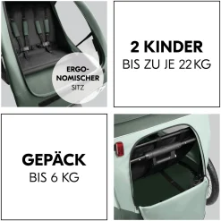 hauck Dryk Duo Plus Dark Green* Fahrradanhänger