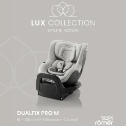 Britax Diamond DUALFIX PRO M Lux Linen Grey Diamond*Kinder Reboarder 0-18 Kg, Gruppe 0+/1