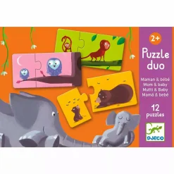 DJECO Duo Puzzle -  Mami & Kind*Kinder Lernspielzeug|Holzspielzeug