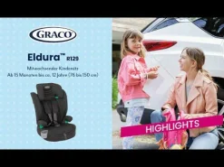 GRACO Eldura R129 Midnight*Kinder Kindersitze 9-36 Kg, Gruppe 1/2/3