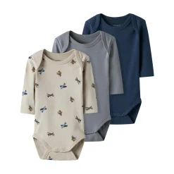 name it 3er Pack Langarmbodys Flugzeuge* Bodys