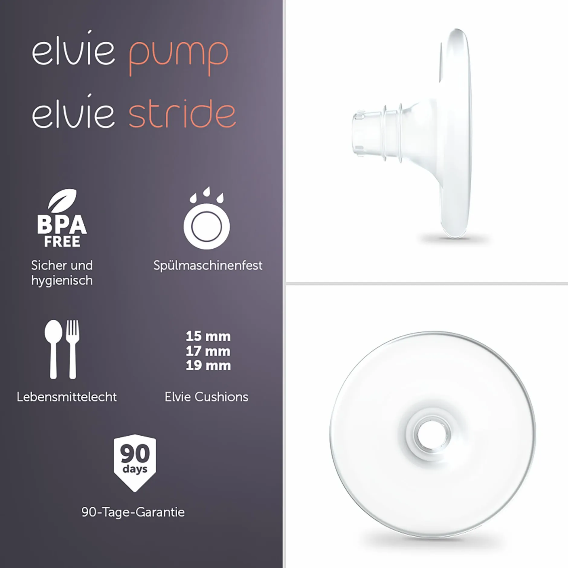 elvie 2er Pack Stillhütchen für Pump/Stride L 19mm* Milchpumpen