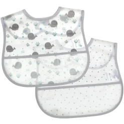 LITTLE ONE 2er Set Klettlätzchen Wal* Lätzchen|Lätzchen