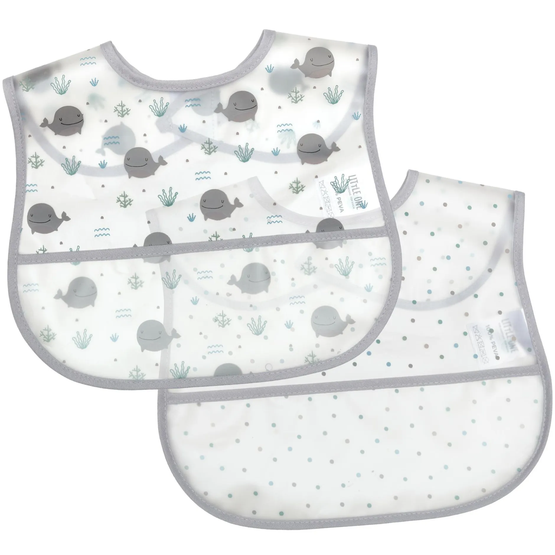 LITTLE ONE 2er Set Klettlätzchen Wal* Lätzchen|Lätzchen