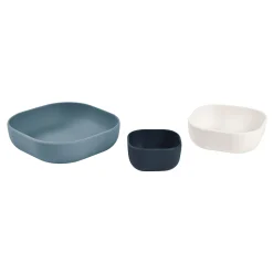 Bu00c8ABA 3er Set Silikon-Schüssel Dunkelblau/Cotton/Batikblau* Besteck & Geschirr