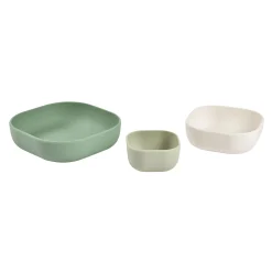 Bu00c8ABA 3er Set Silikon-Schüssel Salbeigrün/Cotton/Hellgrau* Besteck & Geschirr
