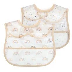 LITTLE ONE 2er-Set Klettlätzchen Regenbogen* Lätzchen|Lätzchen