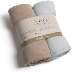 MEYCO 2er-Set Mulltücher 120 x 120 cm* Mullwindeln|Mullwindeln