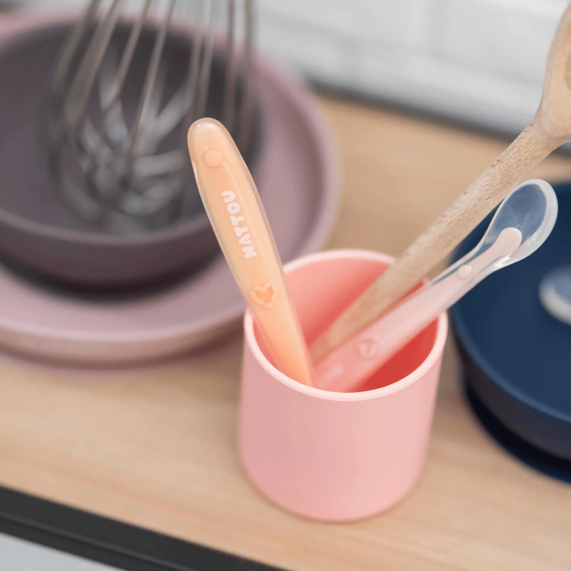 Nattou Esslern-Set rosa/aubergine* Besteck & Geschirr