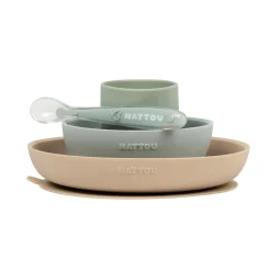 Nattou Esslern-Set sand/grün* Besteck & Geschirr