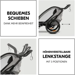 hauck Fahrradanhänger Bike n Walk Duo Light Grey* Fahrradanhänger