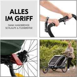 hauck Fahrradanhänger Bike n Walk Duo Dark Green* Fahrradanhänger