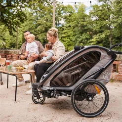 hauck Fahrradanhänger Bike n Walk Duo Dark Green* Fahrradanhänger