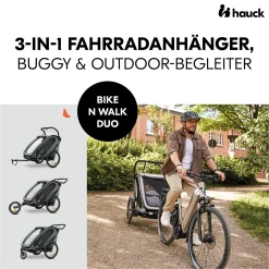 hauck Fahrradanhänger Bike n Walk Duo Dark Green* Fahrradanhänger