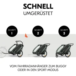 hauck Fahrradanhänger Bike n Walk Duo Dark Green* Fahrradanhänger