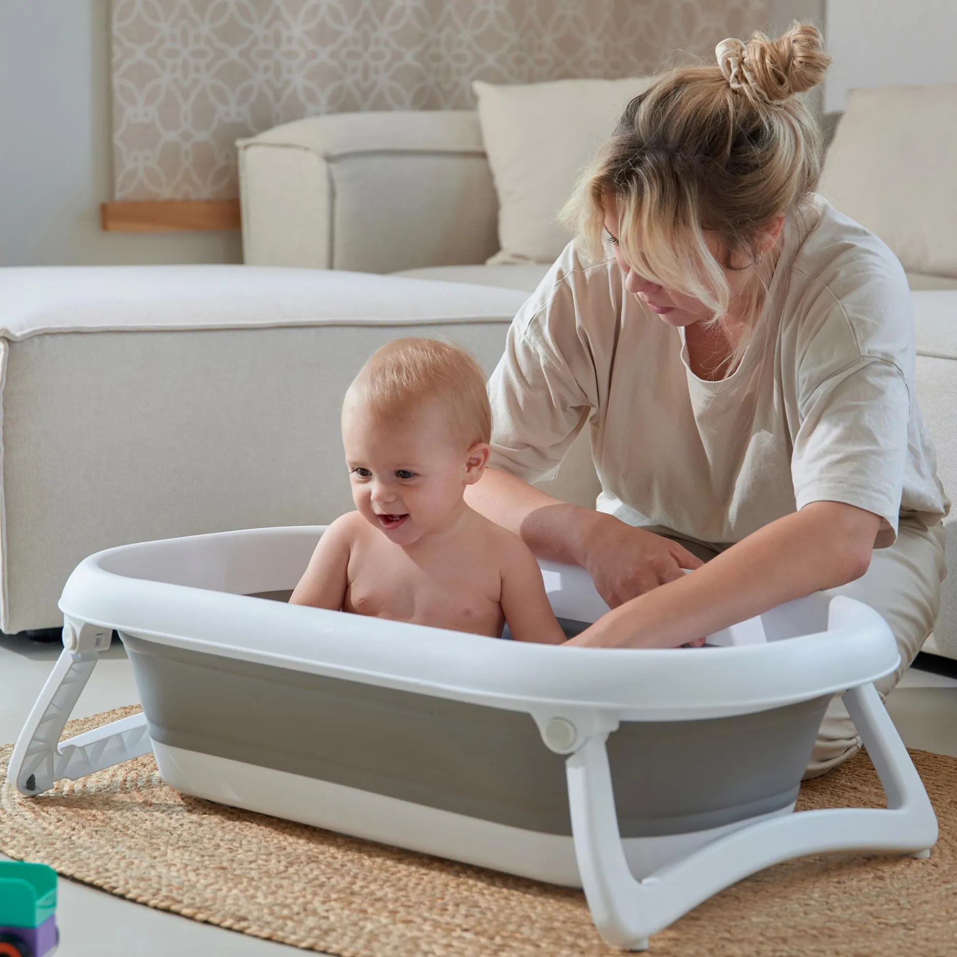 rotho Babydesign Faltbadewanne Baby Bath 2 Go Stone Grey* Badewannen