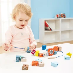 TOPBRIGHT Fädelspiel Raupe*Kinder Lernspielzeug|Holzspielzeug