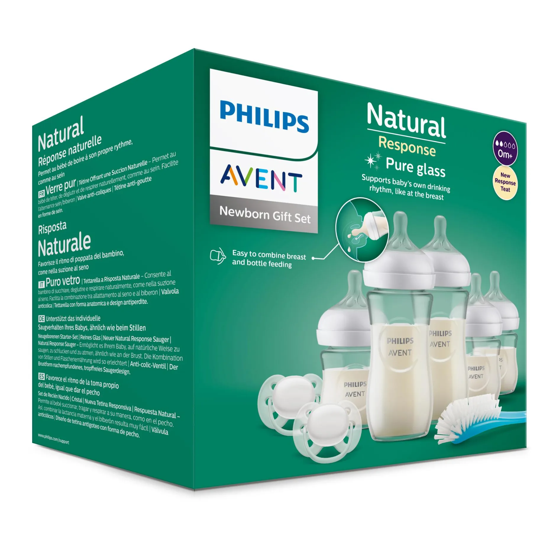 PHILIPS AVENT Flaschen-Starter-Set Glas Natural Response SCD879/11* Flaschen & Sauger