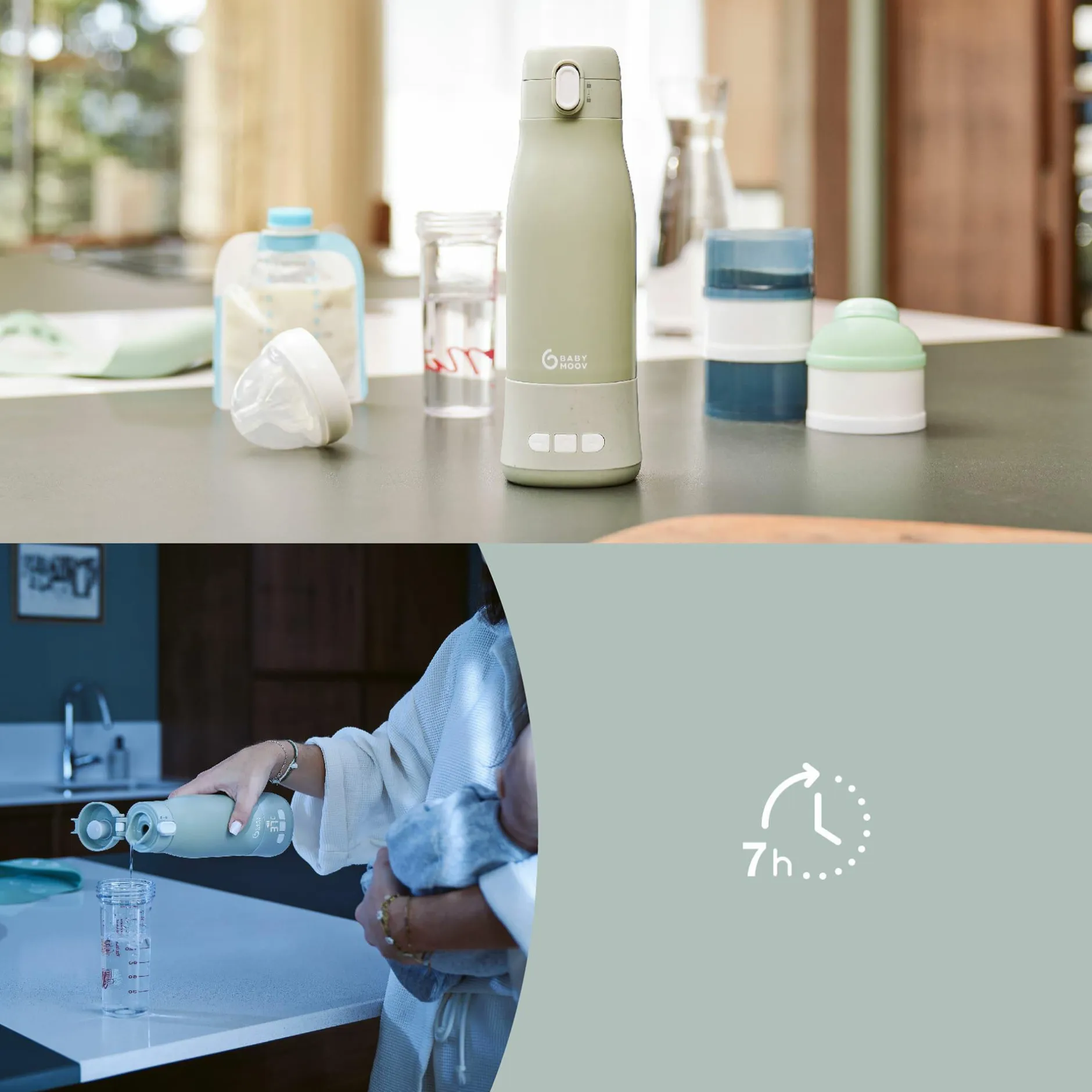 babymoov Flaschenwärmer Moov & Feed Sage Green* Babykostwärmer