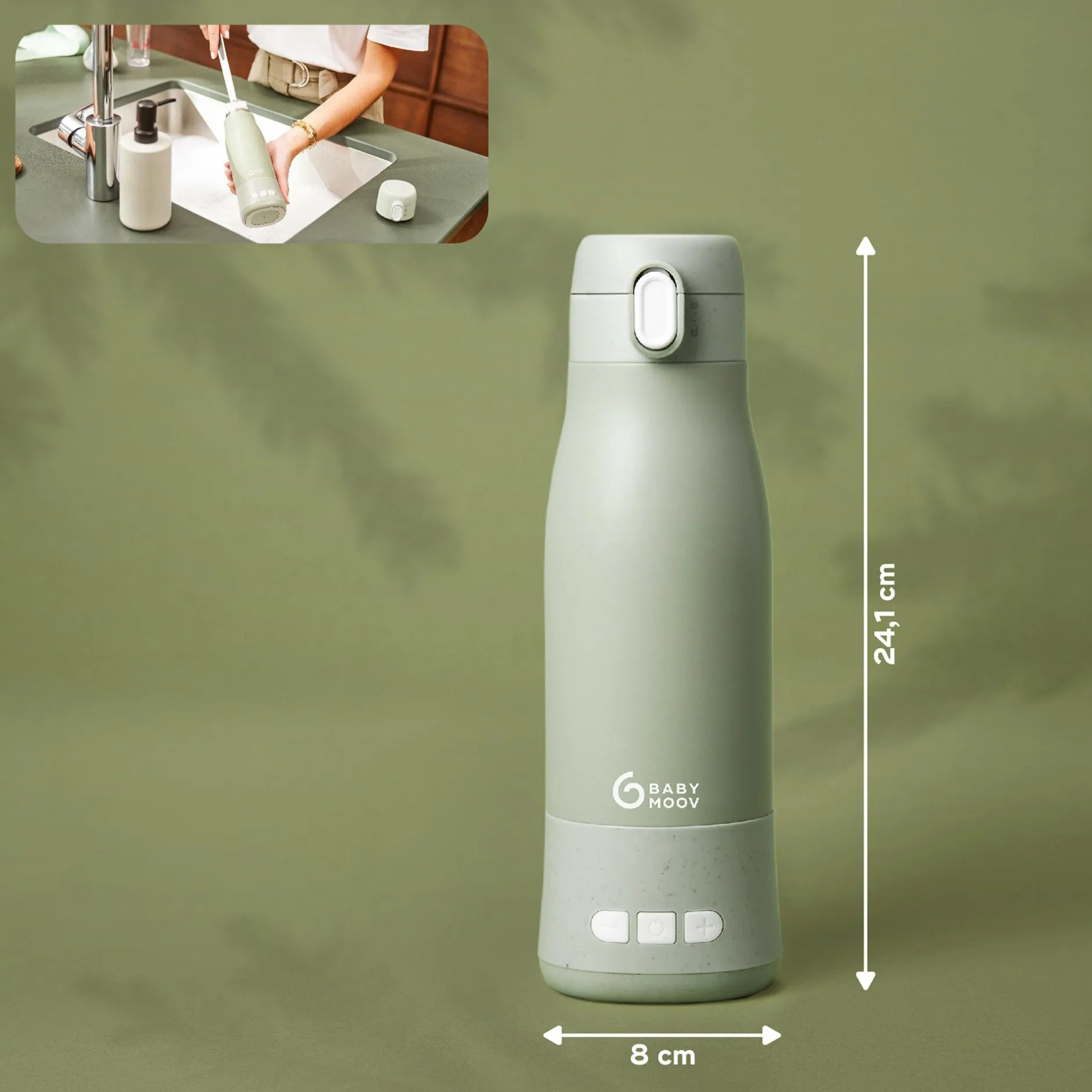 babymoov Flaschenwärmer Moov & Feed Sage Green* Babykostwärmer