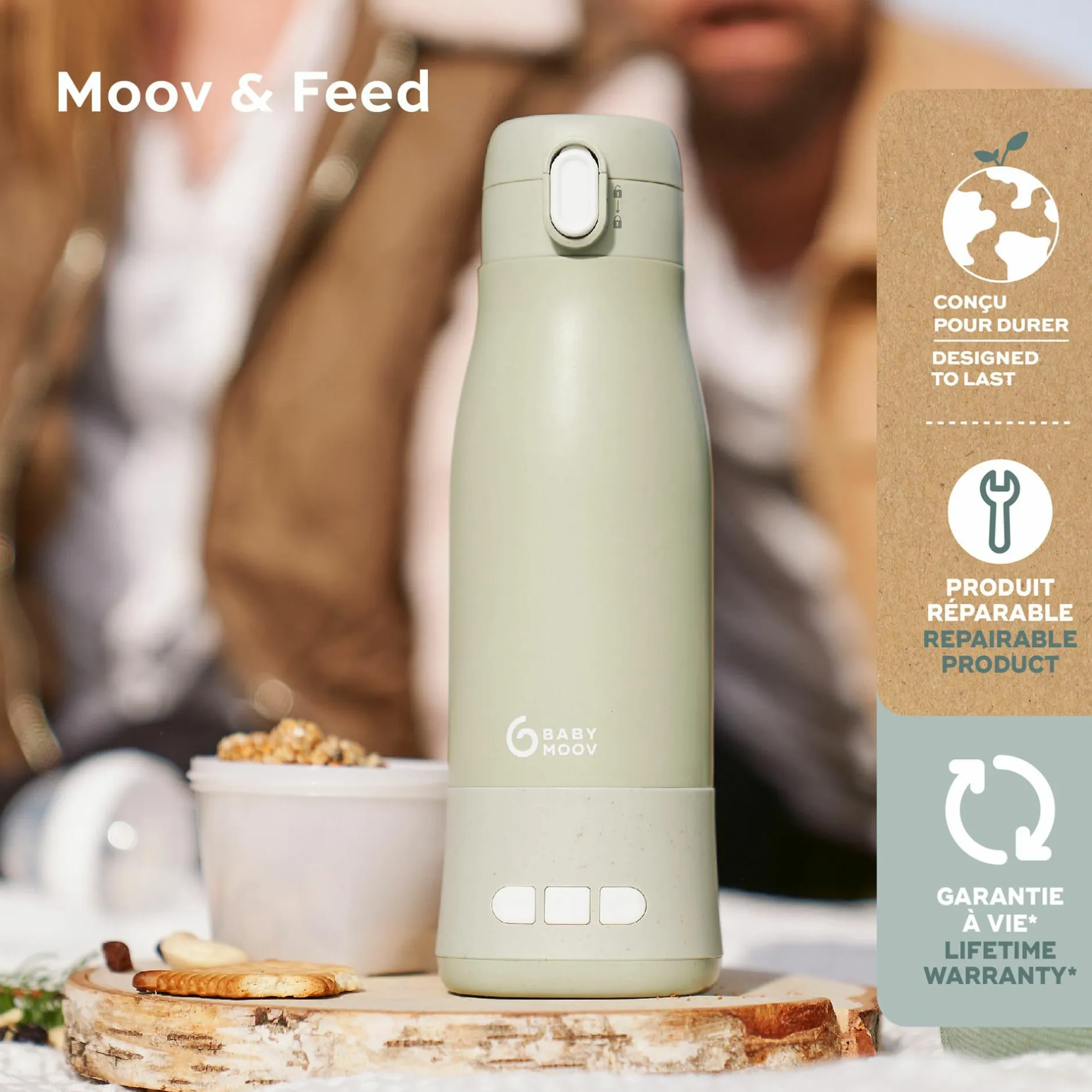 babymoov Flaschenwärmer Moov & Feed Sage Green* Babykostwärmer