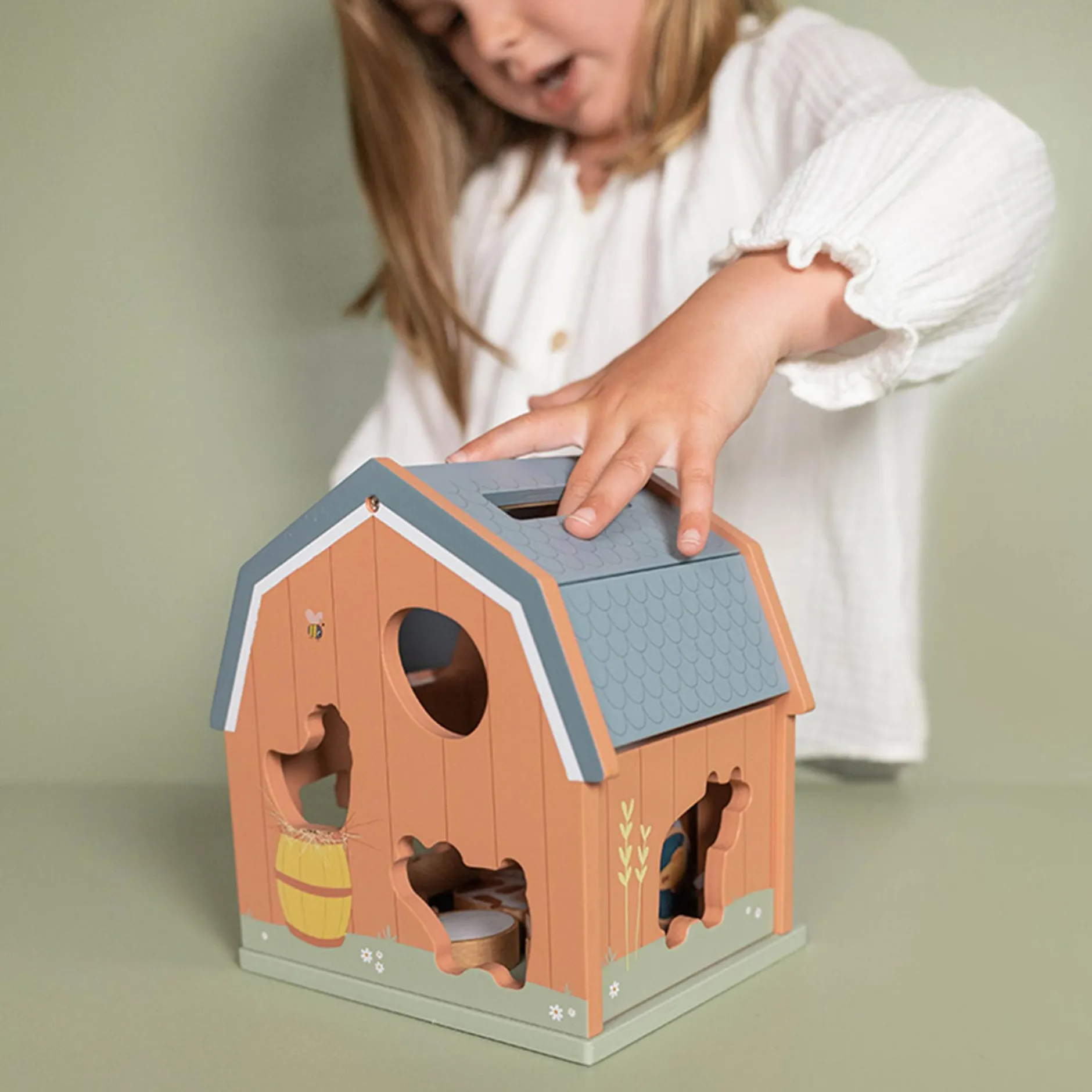 LITTLE DUTCH Formen-Steckspiel Little Farm*Kinder Lernspielzeug