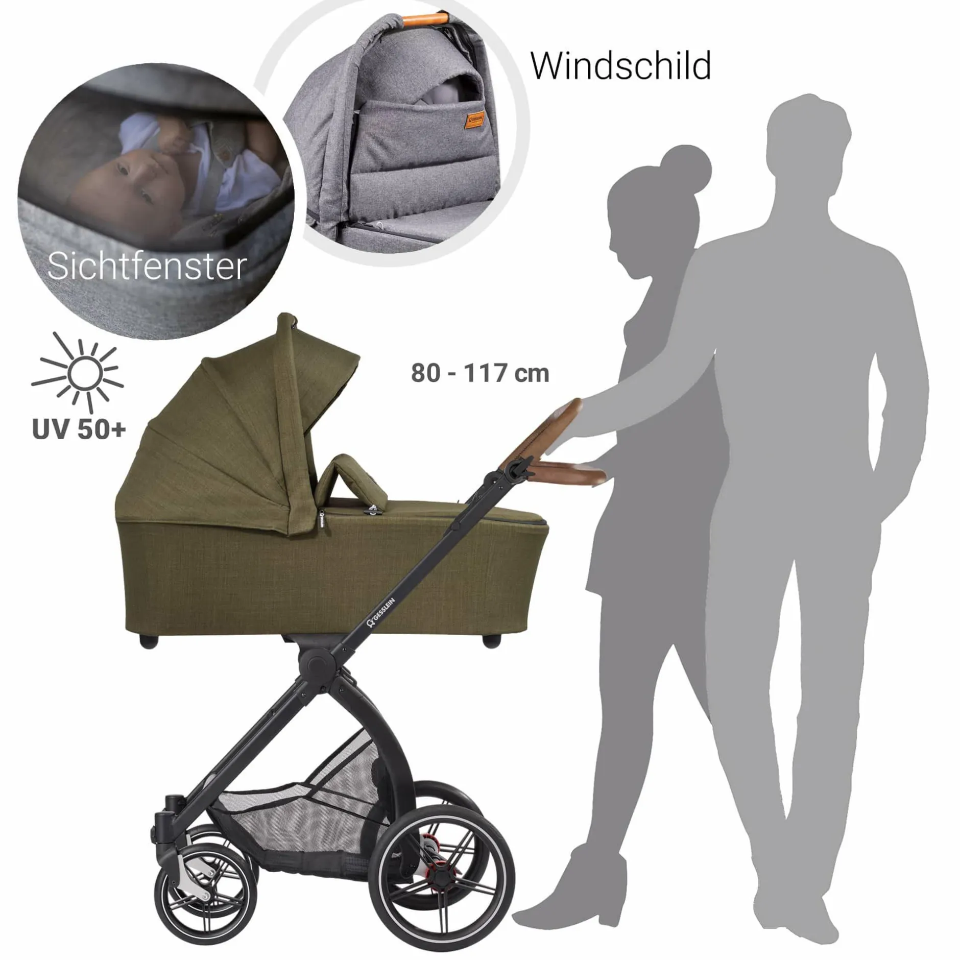GESSLEIN FX4 Style Moos*Kinder Kombi-Kinderwagen