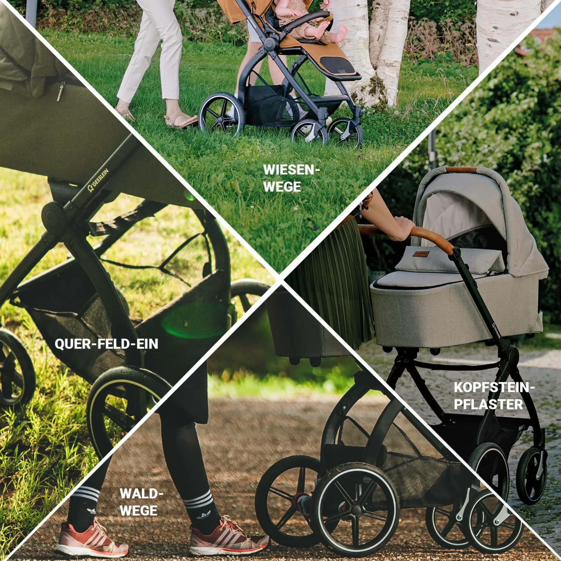 GESSLEIN FX4 Style Moos*Kinder Kombi-Kinderwagen
