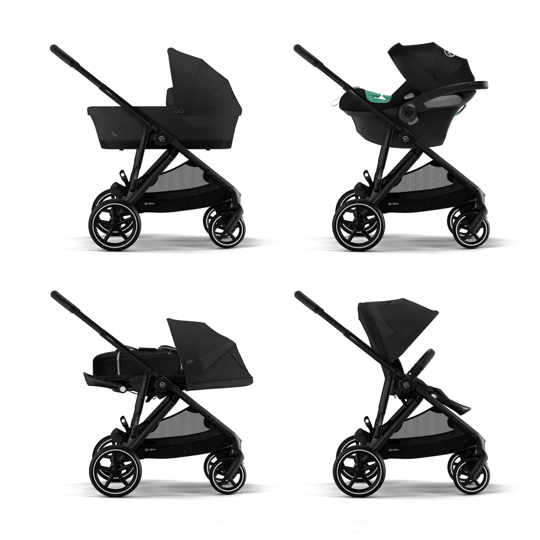 cybex Gazelle S Moon Black (Black Frame)*Kinder Buggys