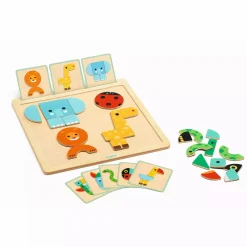 DJECO GeoBasic Magnet-Legespiel*Kinder Lernspielzeug|Holzspielzeug
