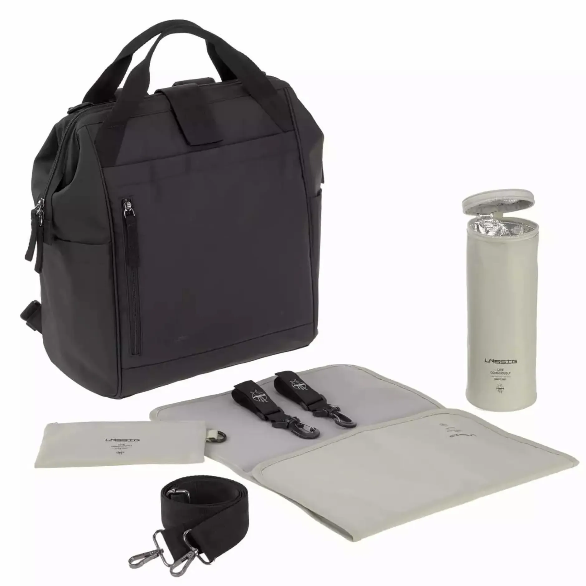 Lu00c4SSIG Goldie Up Backpack Green Label* Wickelrucksäcke