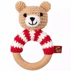 DIE SPIEGELBURG Häkel-Ringrassel Teddy* Rasseln & Greiflinge