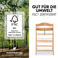 hauck Hochstuhl mit Newborn Set Alpha Premium Nature Grey* Treppenhochstühle