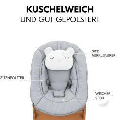 hauck Hochstuhl mit Newborn Set Alpha Premium Nature Grey* Treppenhochstühle