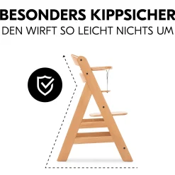 hauck Hochstuhl mit Newborn Set Alpha Premium Nature Grey* Treppenhochstühle