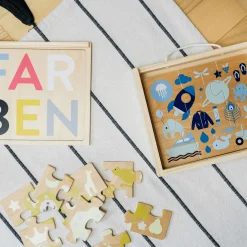 KINDSGUT Holzpuzzle-Set Farben*Kinder Lernspielzeug|Holzspielzeug