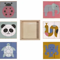 KINDSGUT Holzwürfel-Puzzle Tiere*Kinder Lernspielzeug|Holzspielzeug