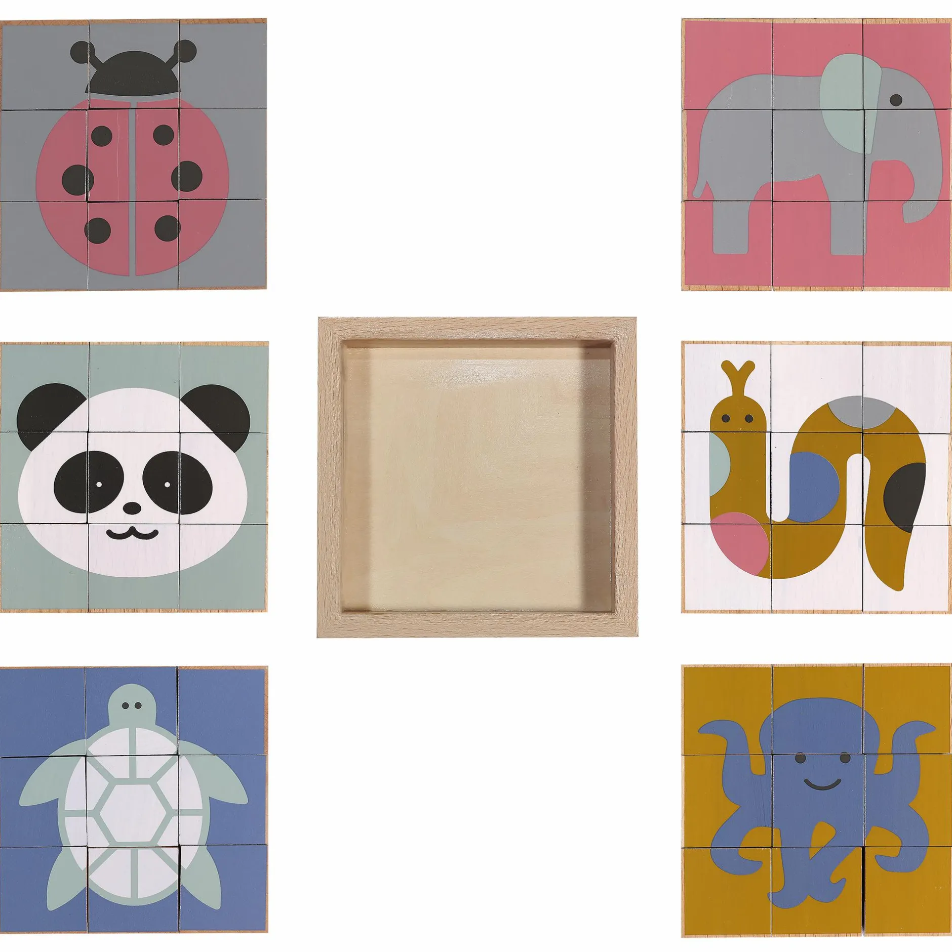 KINDSGUT Holzwürfel-Puzzle Tiere*Kinder Lernspielzeug|Holzspielzeug