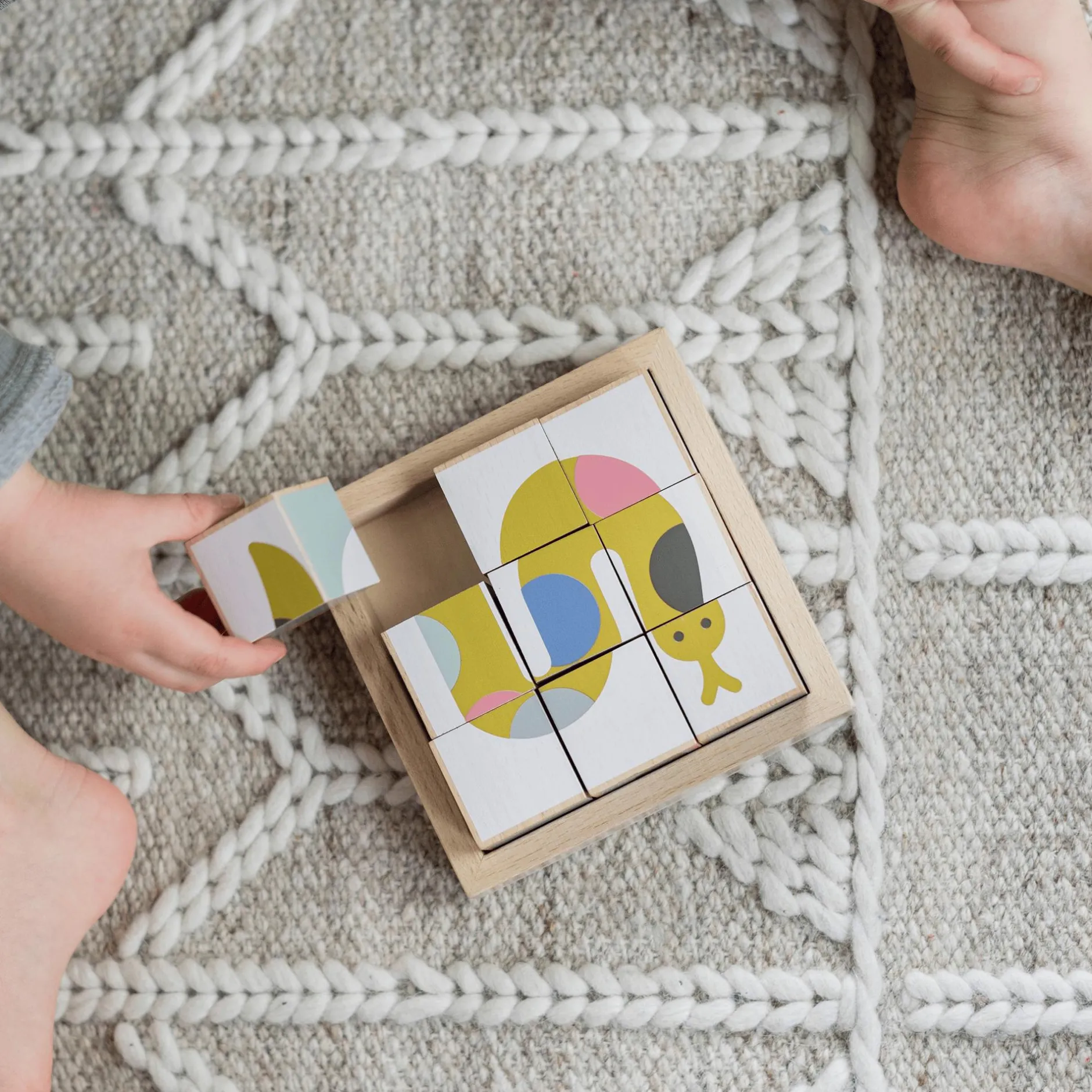KINDSGUT Holzwürfel-Puzzle Tiere*Kinder Lernspielzeug|Holzspielzeug