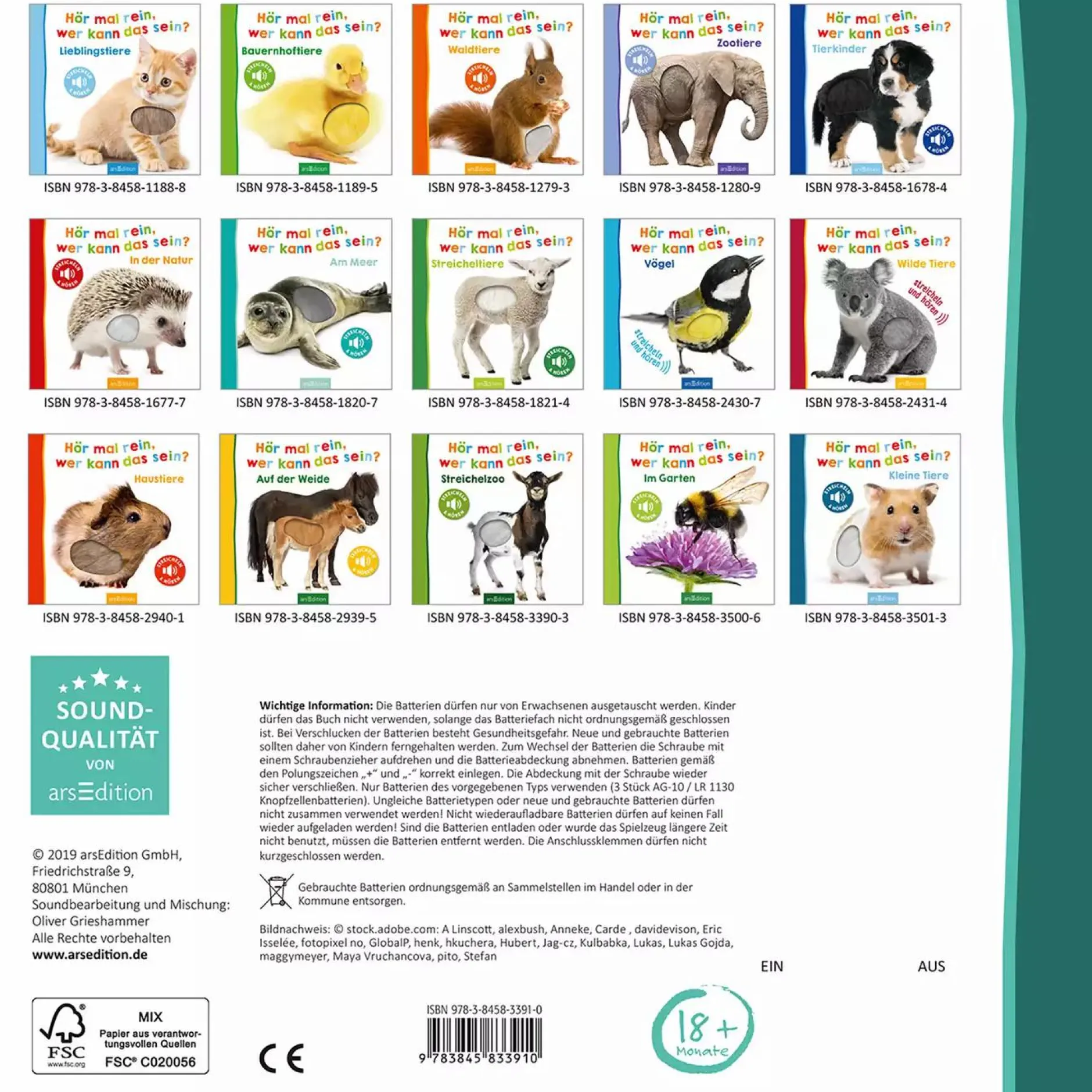 arsEdition Hör mal rein, wer kann das sein? Tierbabys*Kinder Kinderbücher