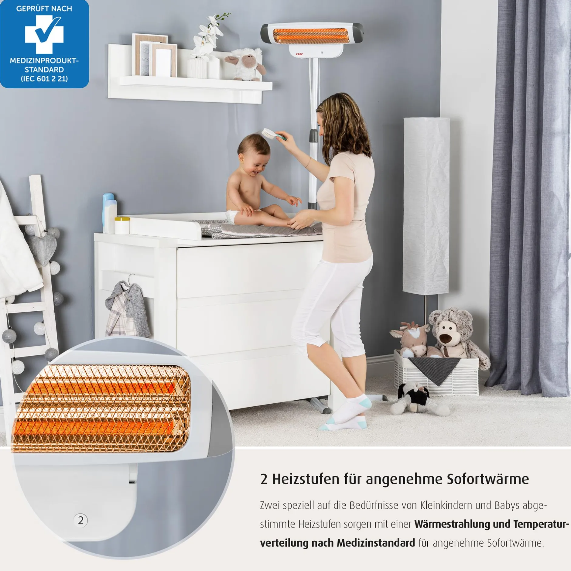 reer 2in1 FeelWell Wickeltisch-Wärmestrahler* Heizstrahler