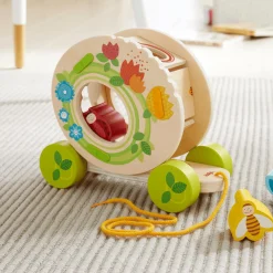 HABA 2-in-1 Ziehfigur und Sortierbox Blumenwiese*Kinder Holzspielzeug