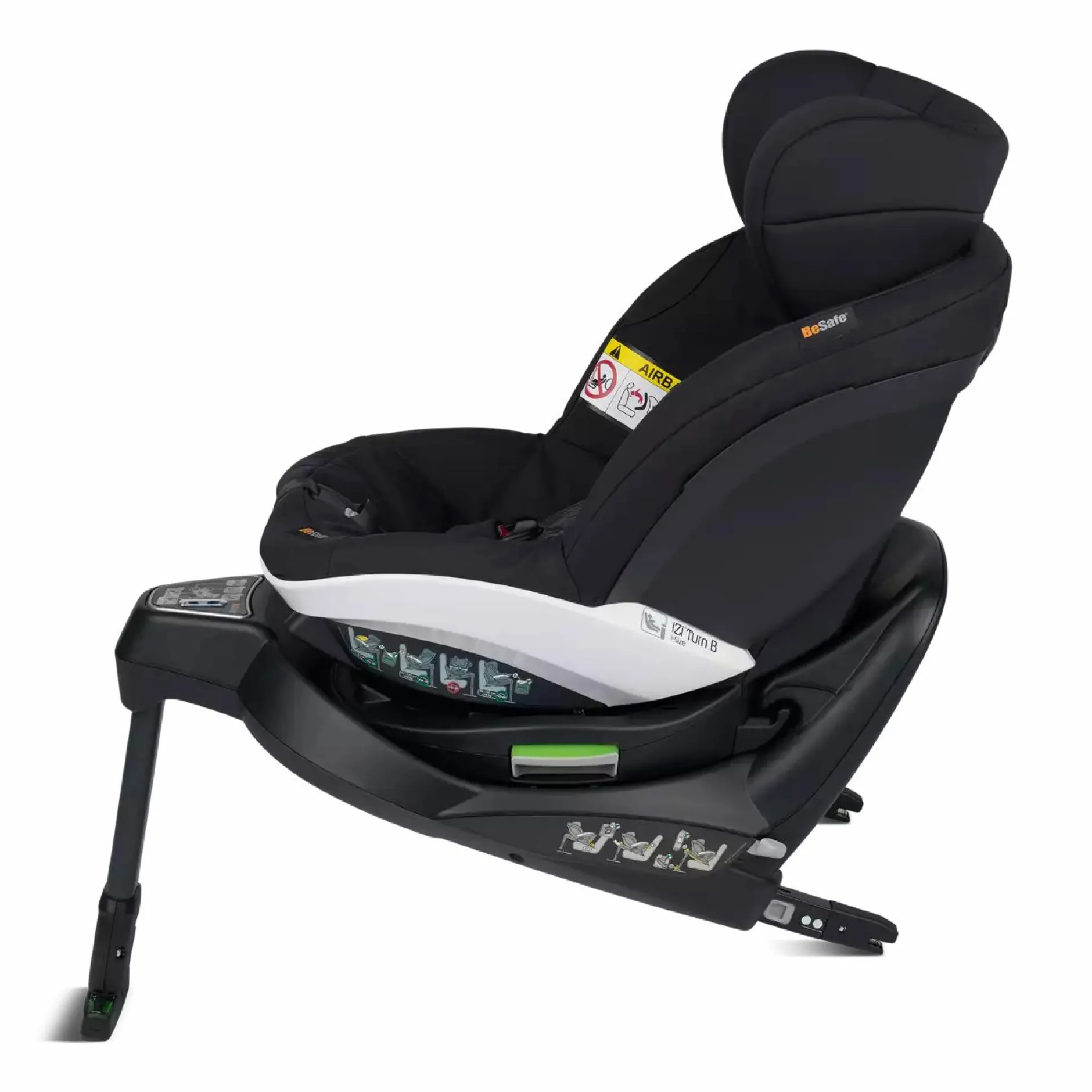 BeSafe iZi Turn B i-Size Fresh Black Cab*Kinder Reboarder 0-18 Kg, Gruppe 0+/1